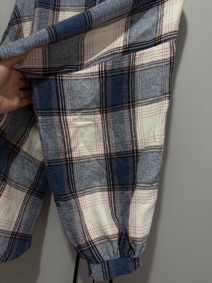 Kadın Gri Kareli Pamuklu Gömlek - Görsel 4