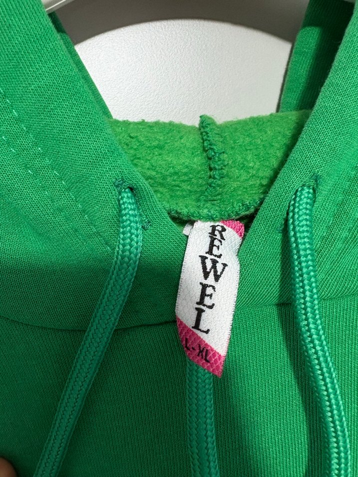 Kadın Yeşil Kapüşonlu Salaş Sweatshirt - Görsel 4