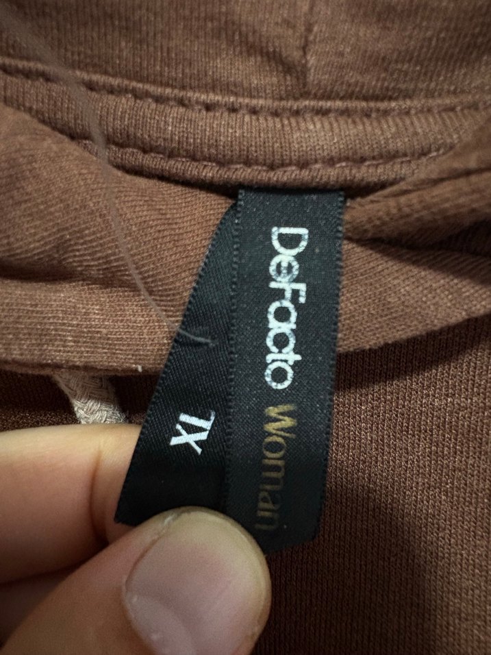 Kahverengi Kapüşonlu Oversize Sweatshirt - Görsel 4