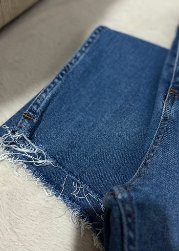 Düğmeli Mavi Kadın Denim Pantolon - Görsel 3