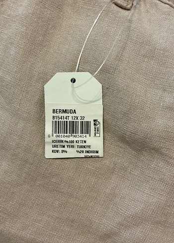 Bej Keten Erkek Mini Şort - Görsel 4