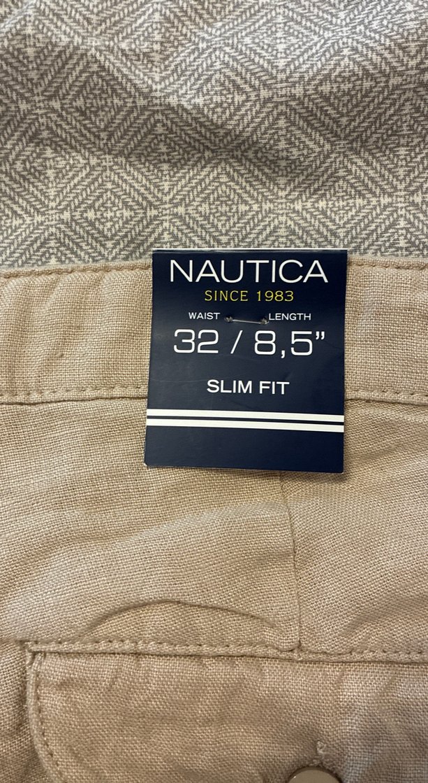 Bej Keten Erkek Mini Şort - Görsel 3