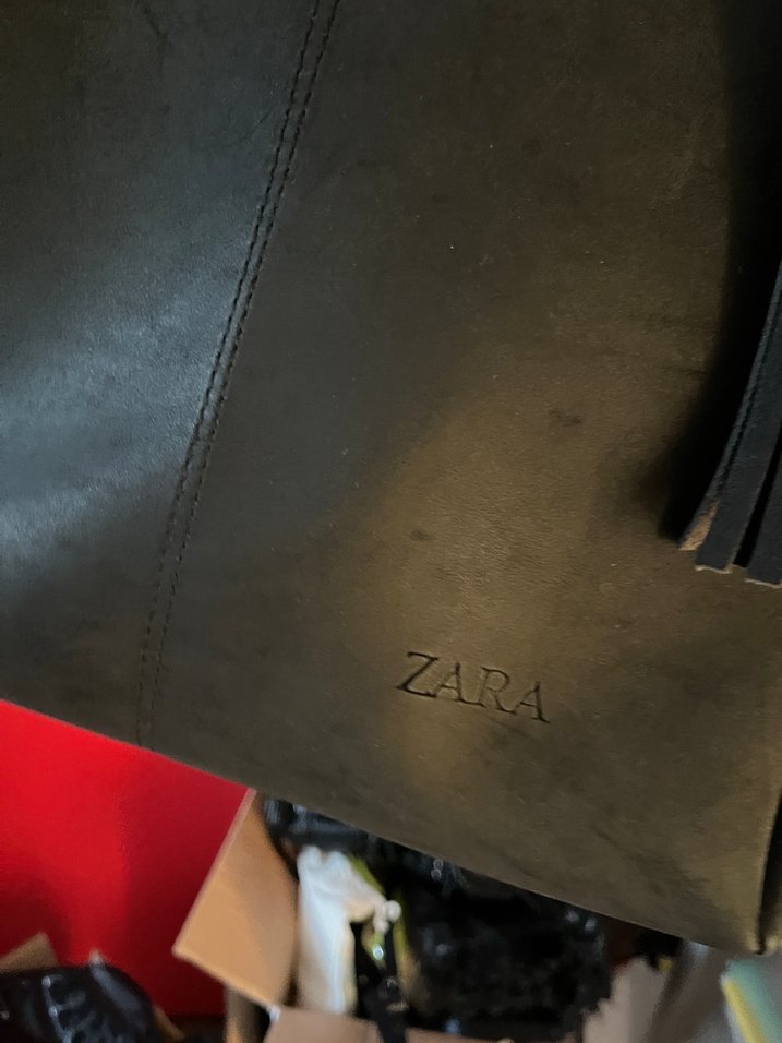 Siyah Deri Püsküllü Kadın Çanta - Görsel 3