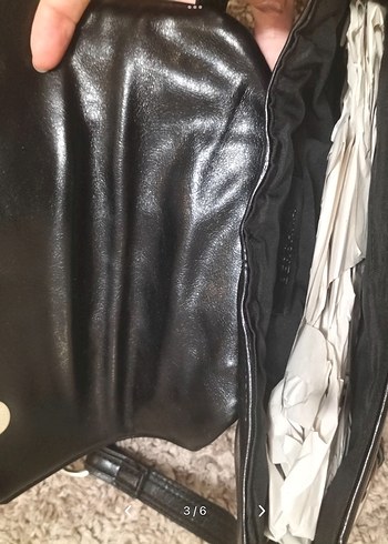 Bershka Deri Kadın Biker Clutch Çanta - Görsel 3