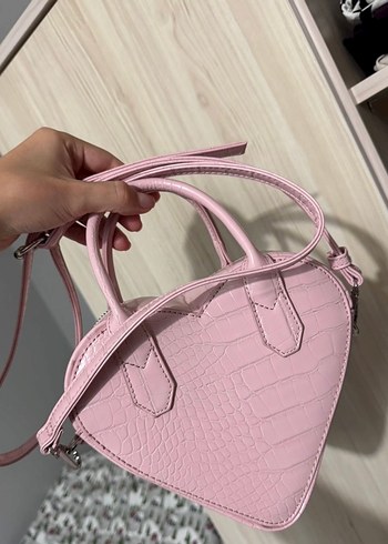 Pembe Yılan Desenli Tokalı Kadın Çanta - Görsel 2