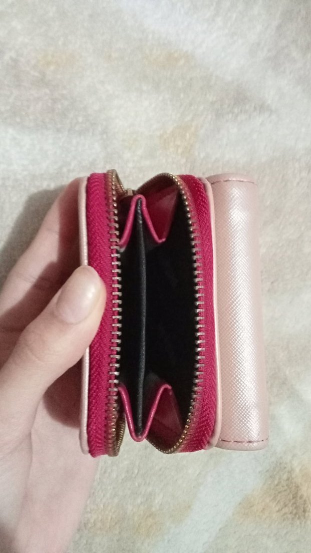 Fermuarlı Pembe Deri Kadın Cüzdanı - Görsel 3