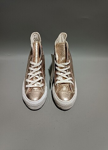 Converse marka tarz bakır deri dolgu topuk ayakkabı
