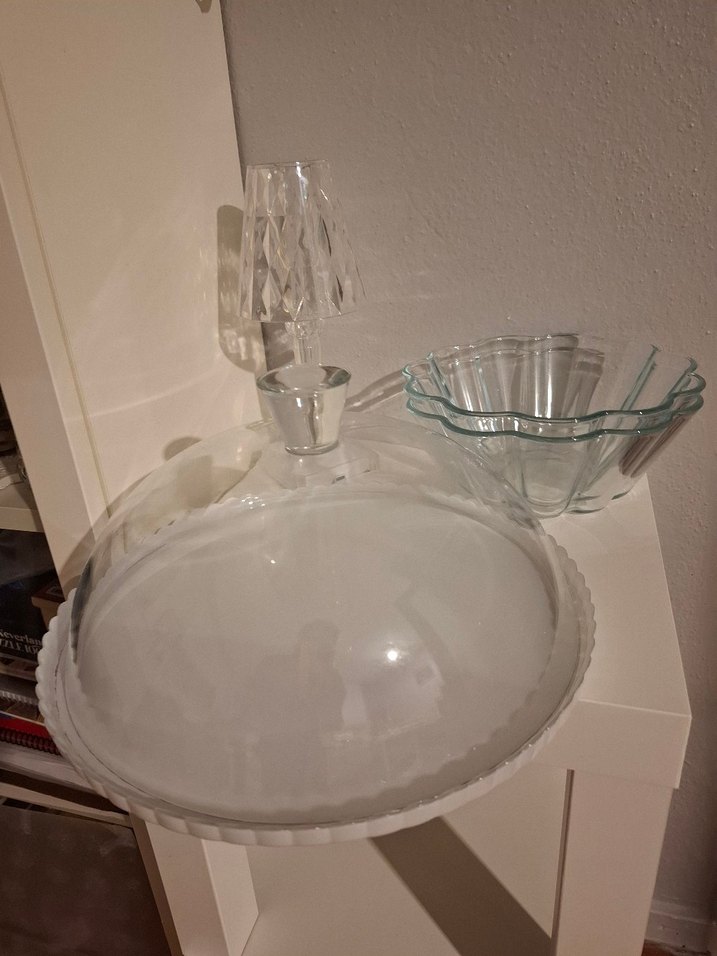 Beyaz Şeffaf Çiçek Desenli Kase 2 adet var - Görsel 3