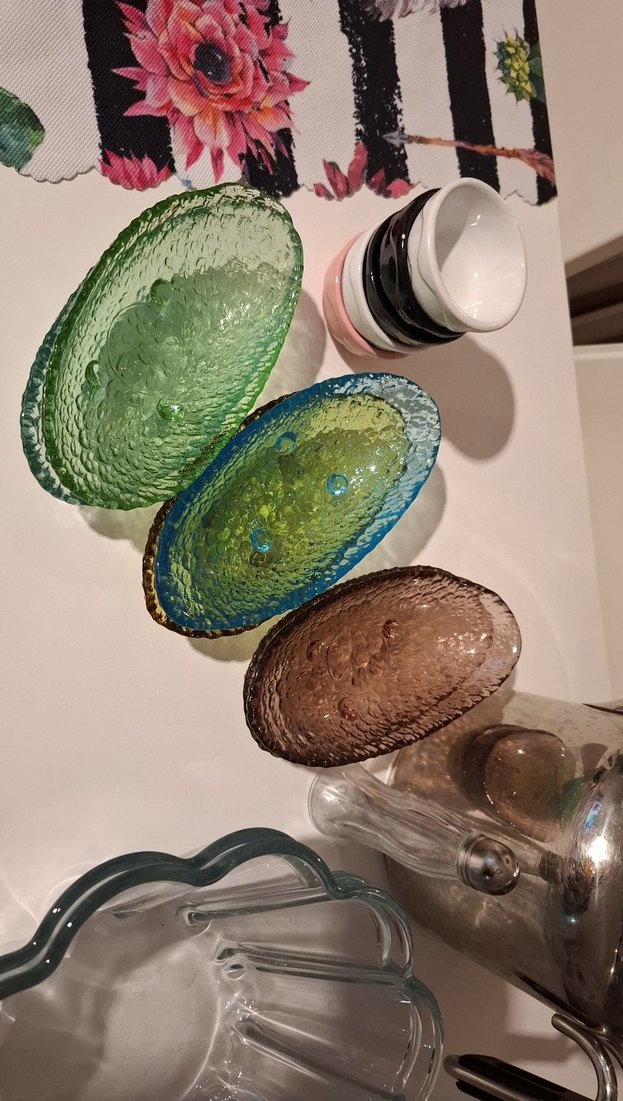 Renkli Cam Kase ve Metal Çaydanlık Seti - Görsel 3