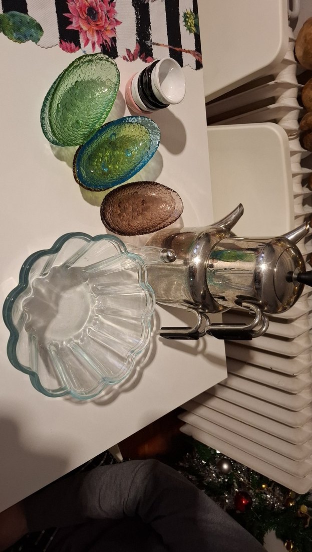 Renkli Cam Kase ve Metal Çaydanlık Seti - Görsel 2