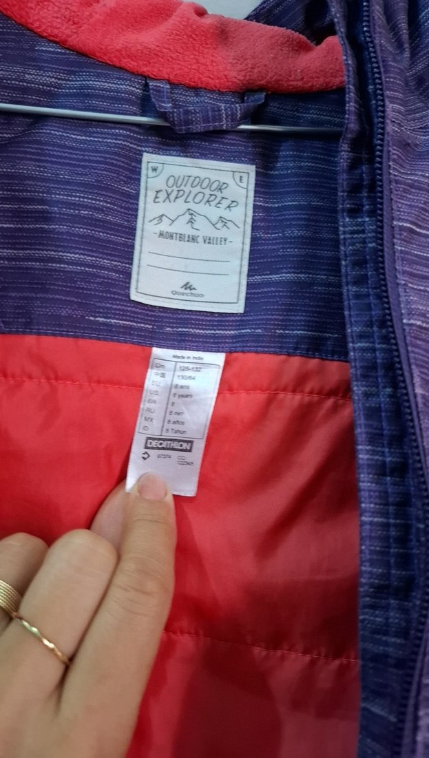 Kız Çocuk Mor Fermuarlı Ceket decathlon marka - Görsel 4