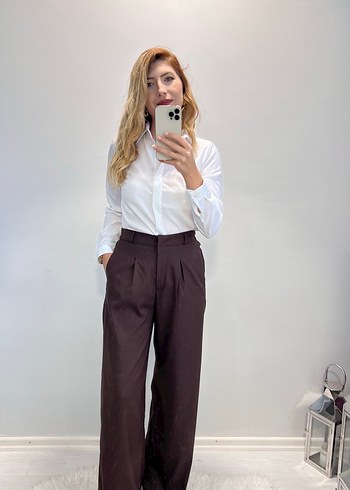 Acı Kahve Pile Detaylı Pantolon - Görsel 2