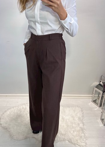 Acı Kahve Pile Detaylı Pantolon - Görsel 2
