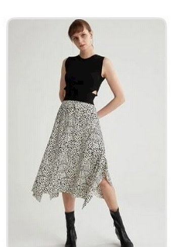 Leopar desenli asimetrik etek dalmacya - Görsel 4