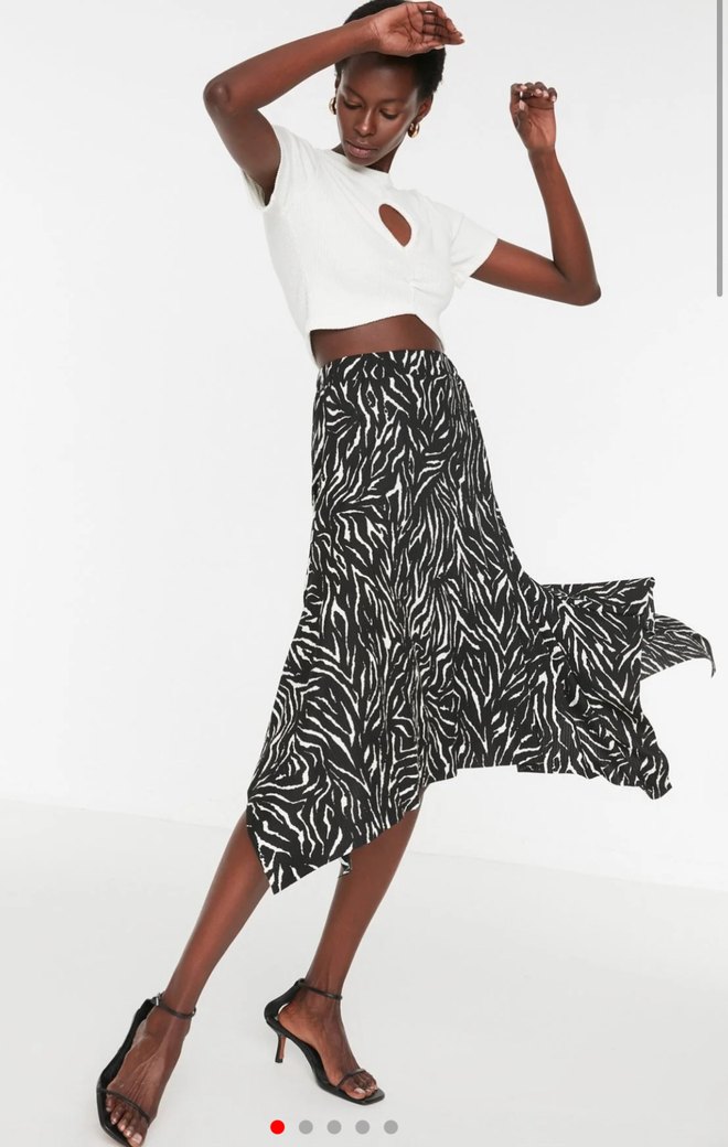 Leopar desenli asimetrik etek dalmacya - Görsel 5