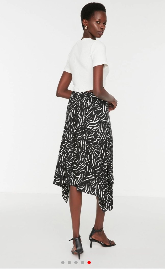 Zebra Desenli Uzun Midi Etek milla trendyolmilla - Görsel 2