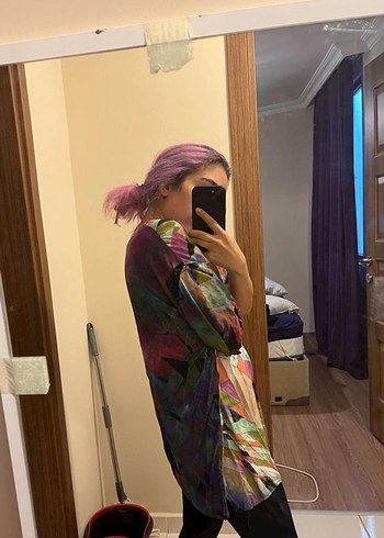 Kadın Çok Renkli Batik Desenli tunik - Görsel 3