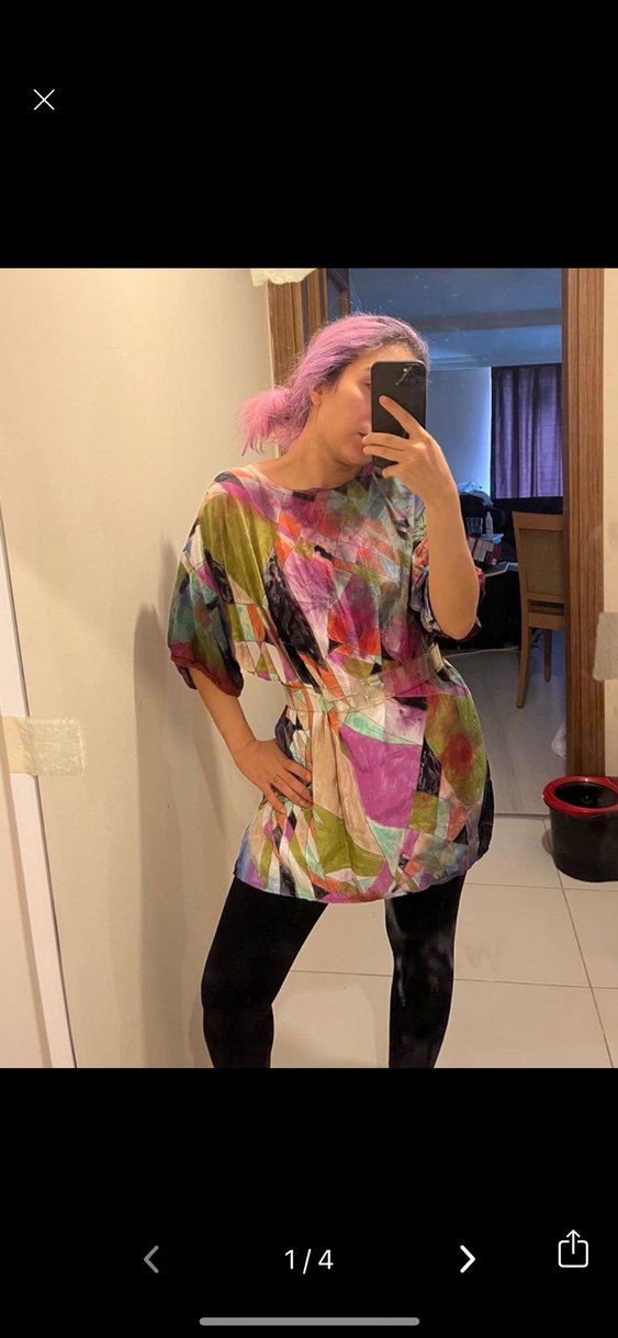 Kadın Çok Renkli Batik Desenli tunik - Görsel 4