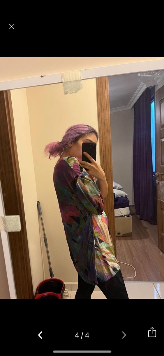 Kadın Çok Renkli Batik Desenli tunik - Görsel 3