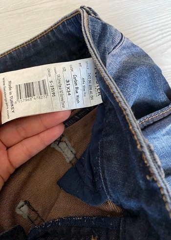 Diğer Erkek Düğmeli Lacivert Denim Pantolon