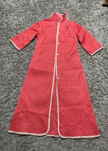 Pembe Uzun Kollu Kadın Bohem Uzun Sabahlık - Görsel 2