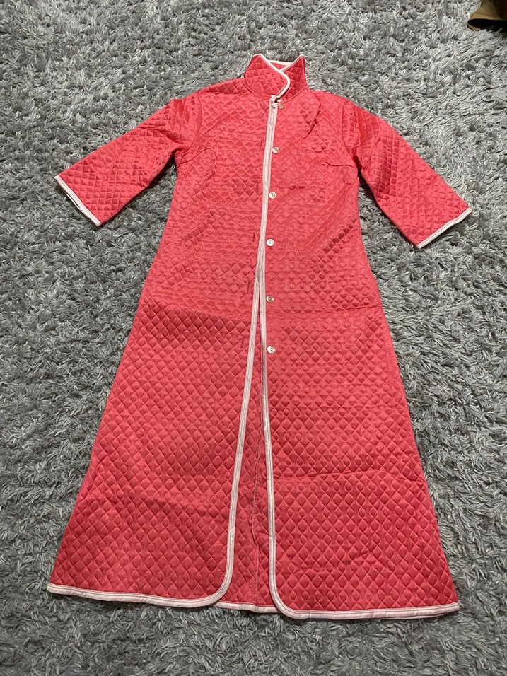 Pembe Uzun Kollu Kadın Bohem Uzun Sabahlık - Görsel 2