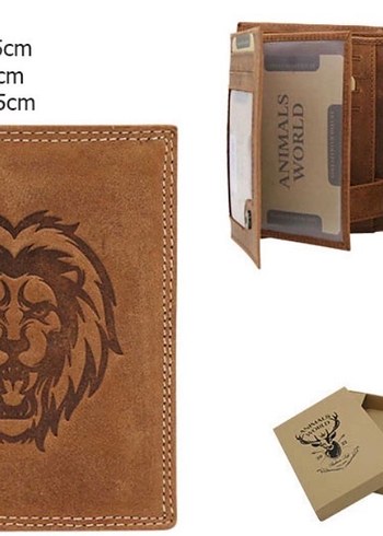 Bohem Aslan Baskılı Kahverengi Erkek Cüzdanı - Görsel 9