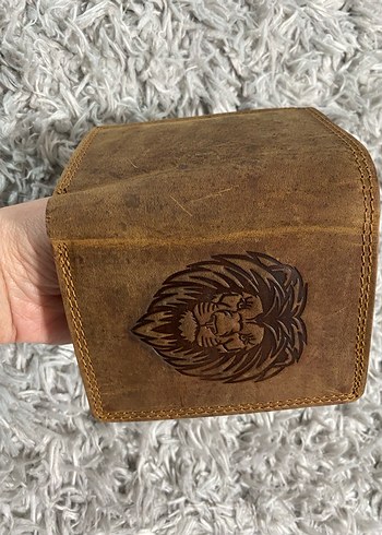 Bohem Aslan Baskılı Kahverengi Erkek Cüzdanı - Görsel 6