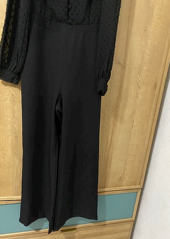 Kadın Siyah Uzun Kollu Uzun Kombinezon - Görsel 3