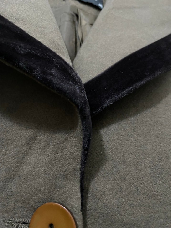 Kadın Bej Uzun Keten Kaban - Görsel 4