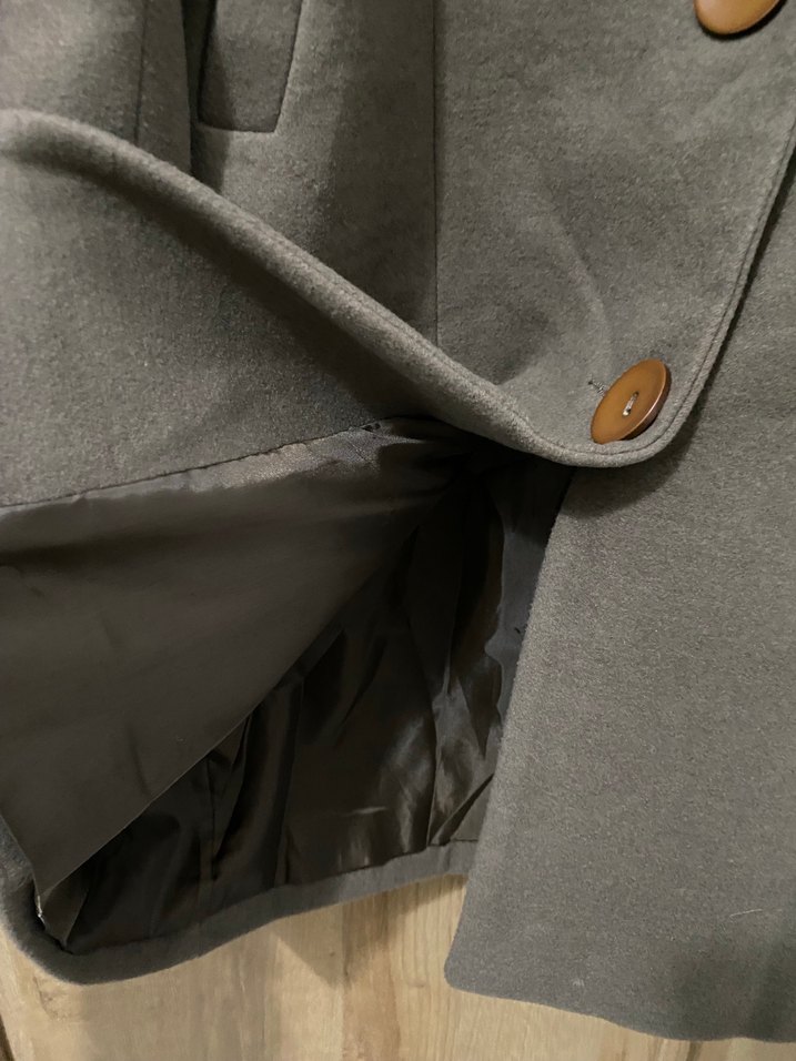 Kadın Bej Uzun Keten Kaban - Görsel 2