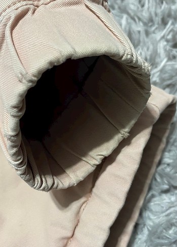 Kapüşonlu Bej Kadın Mont - Görsel 6