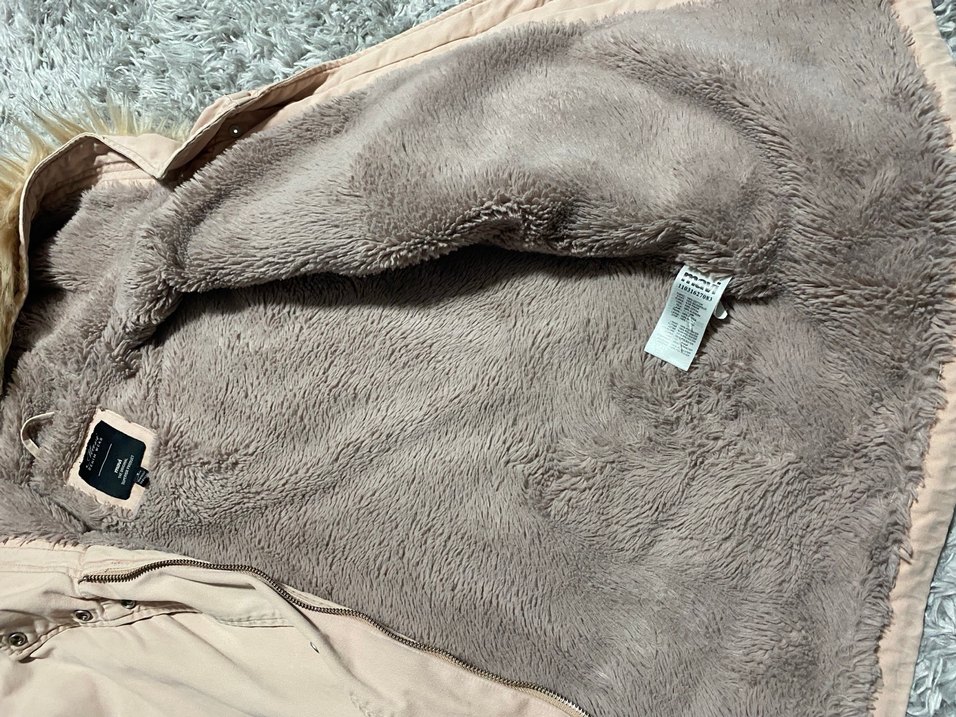 Kapüşonlu Bej Kadın Mont - Görsel 3