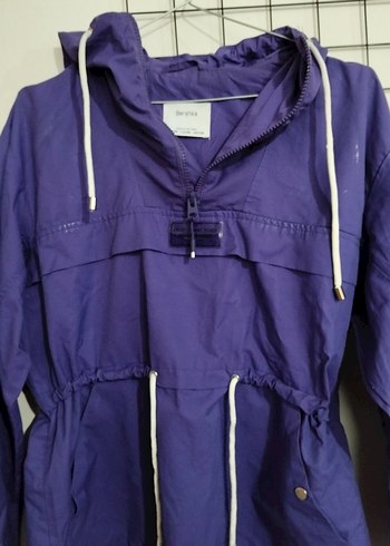 Mor Midi Kadın Ceket Fermuarlı - Görsel 6