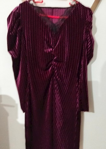 Bordo kadife V Yakalı - Görsel 9