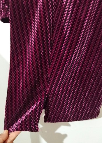 Bordo kadife V Yakalı - Görsel 7