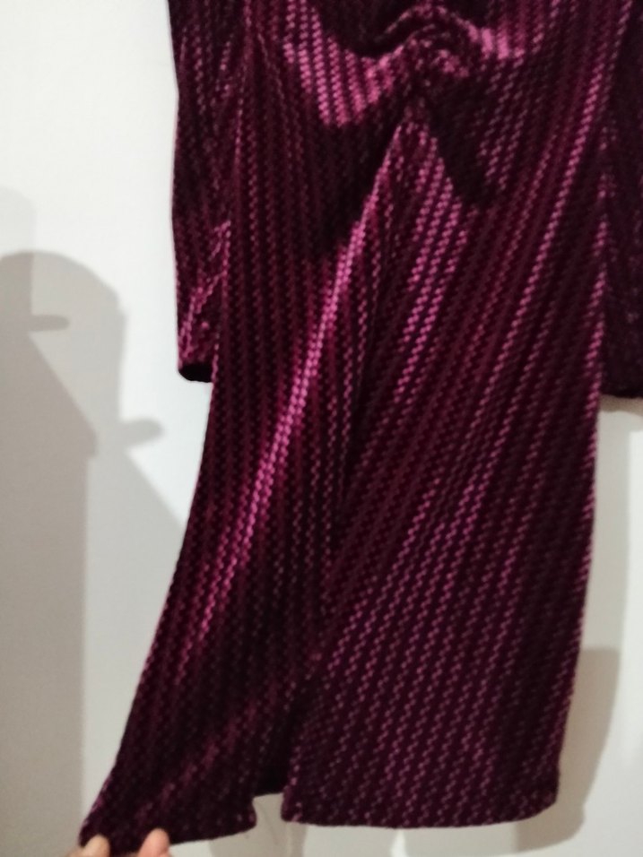 Bordo kadife V Yakalı - Görsel 4