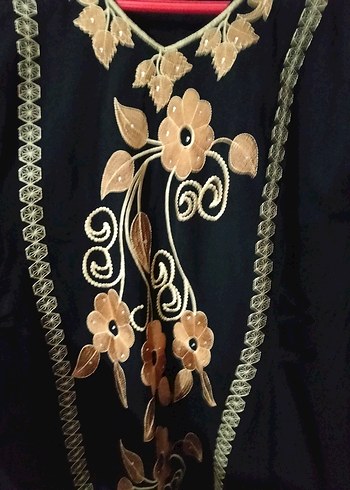 Uzun Kollu Siyah Nakışlı Bohem üst - Görsel 4