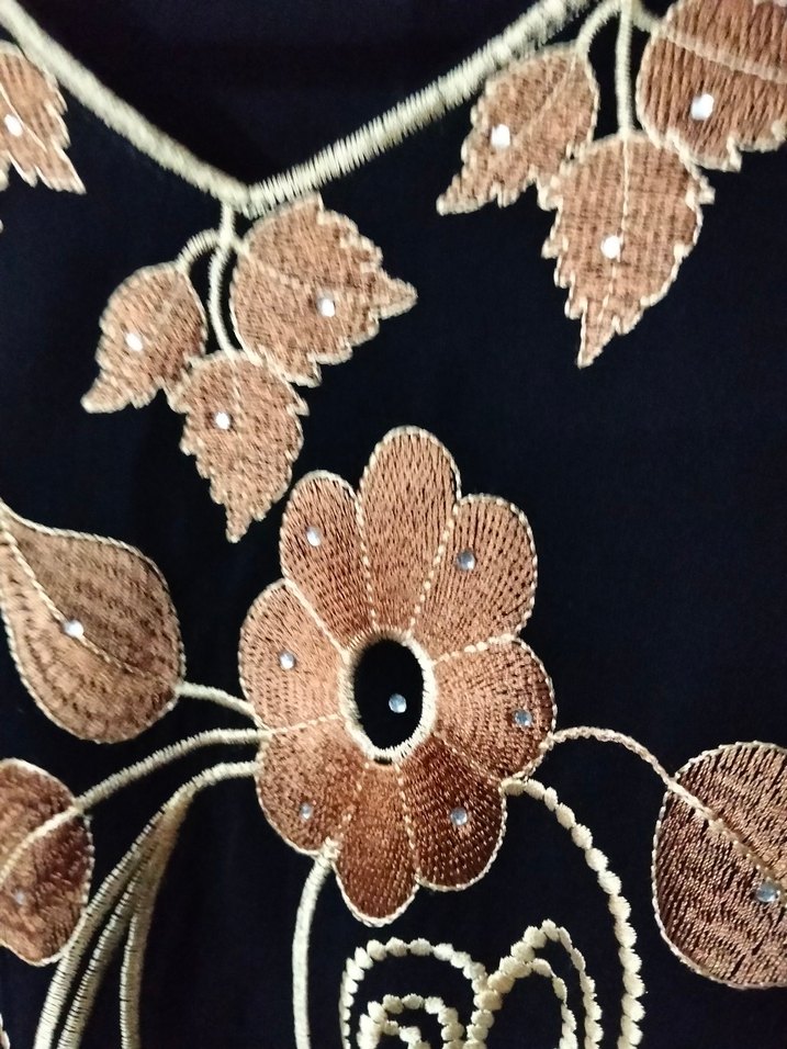 Uzun Kollu Siyah Nakışlı Bohem üst - Görsel 5