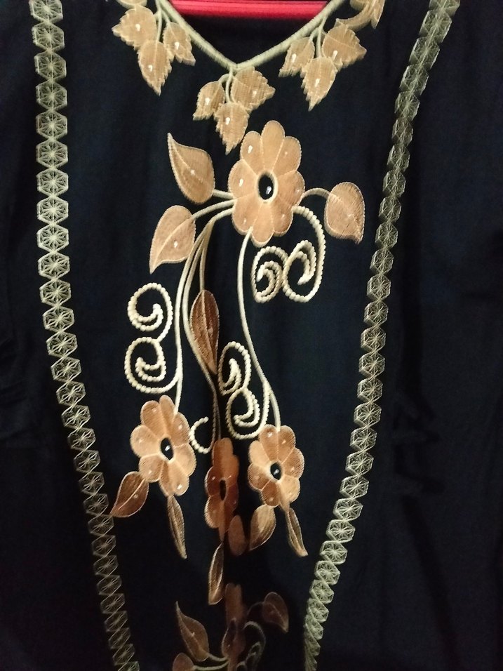 Uzun Kollu Siyah Nakışlı Bohem üst - Görsel 4