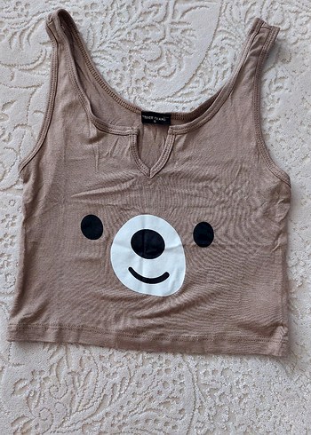Diğer Kısa Kollu Kahverengi Ayıcık Desenli Pijama Takımı