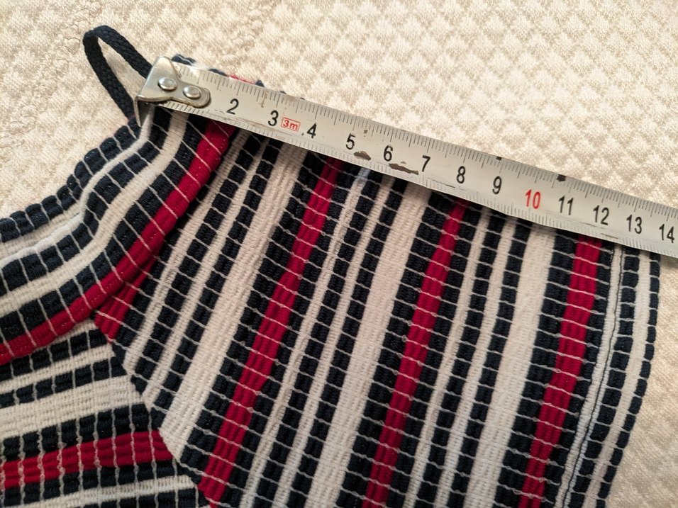 Çizgili kayık yaka crop tişört - Görsel 2