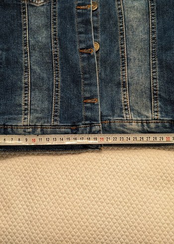 Düğmeli Mavi Kadın Denim Ceket - Görsel 3