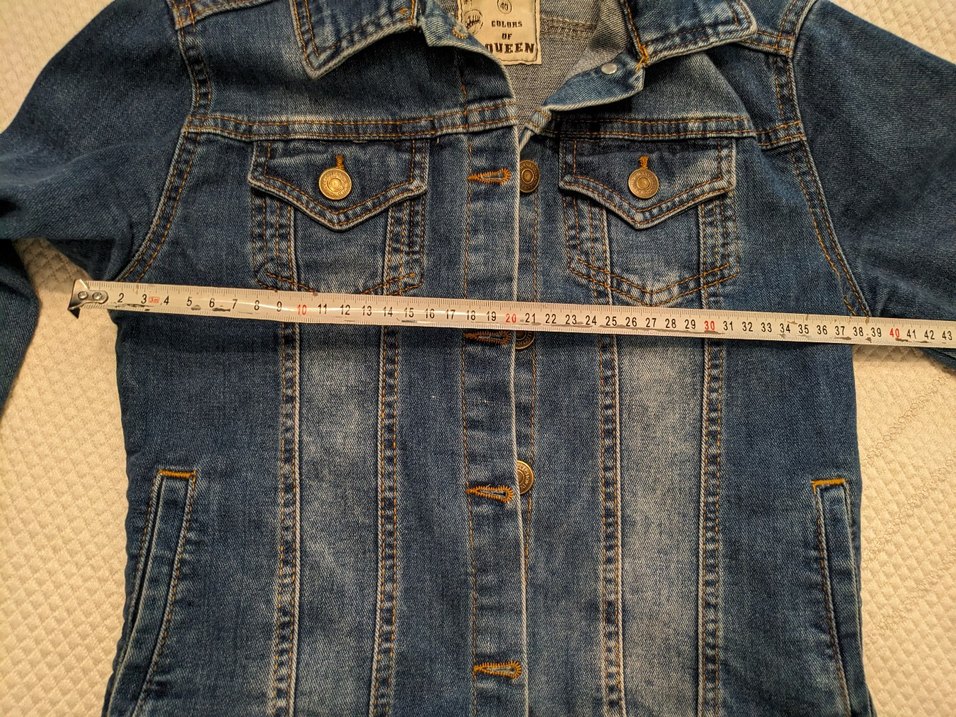 Düğmeli Mavi Kadın Denim Ceket - Görsel 4