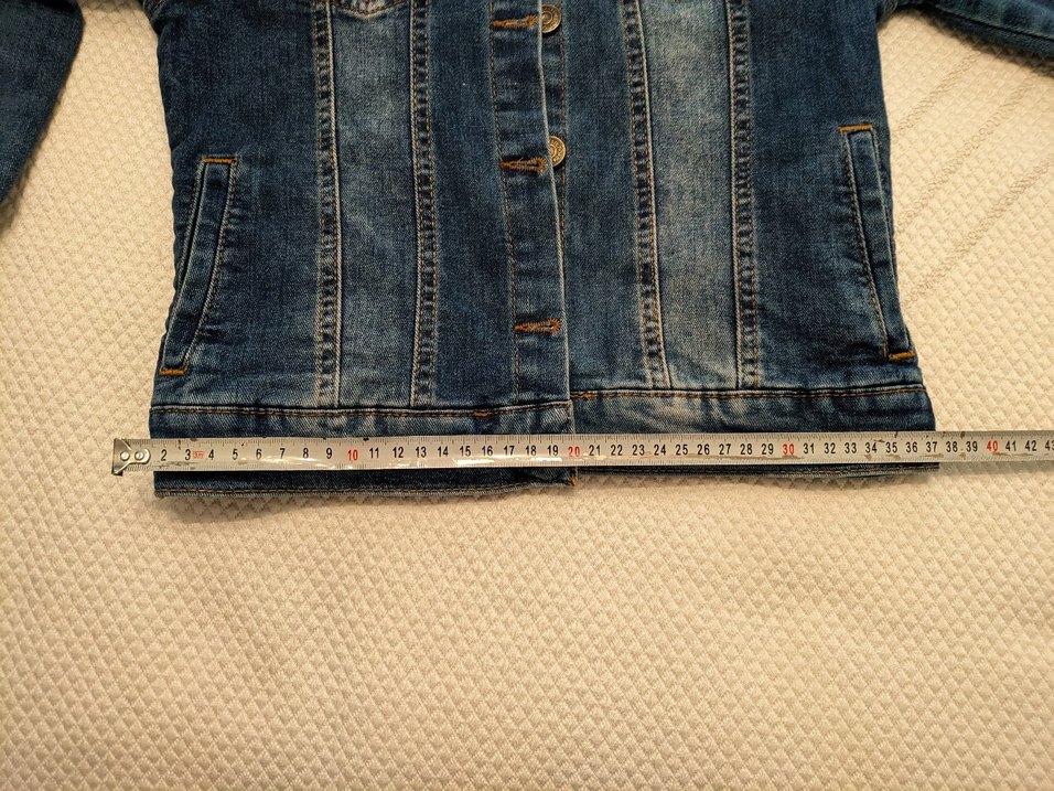 Düğmeli Mavi Kadın Denim Ceket - Görsel 3