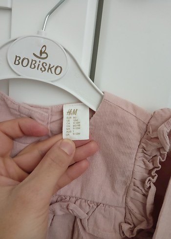 kız çoçuk uzın kollu kot pembe renkli elbise - Görsel 3