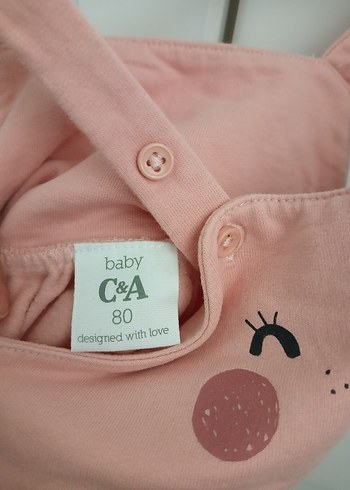 Pembe Kız Çocuk Düğmeli Elbise - Görsel 3