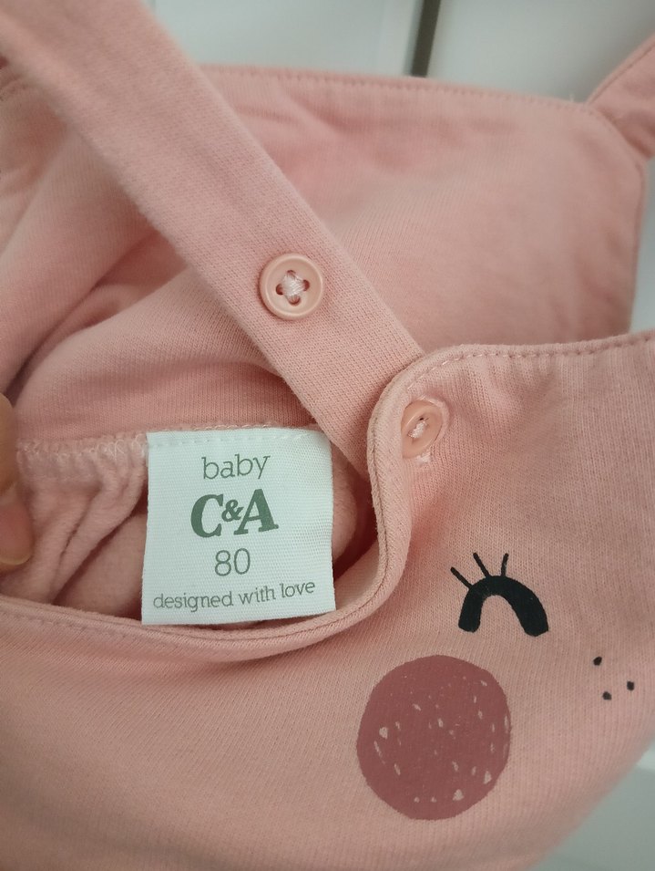 Pembe Kız Çocuk Düğmeli Elbise - Görsel 3