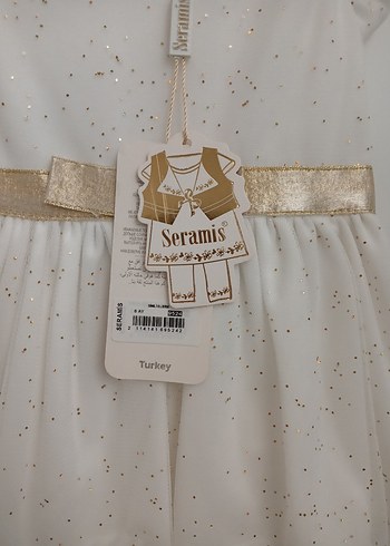 Kız Çocuk Beyaz Kemerli Elbise - Görsel 4