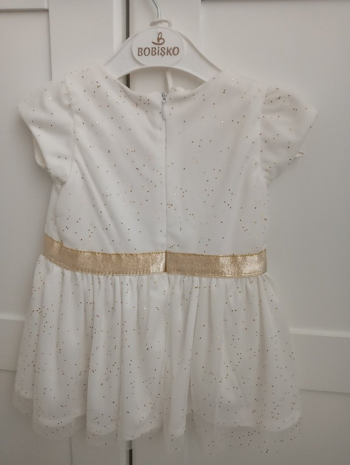 Kız Çocuk Beyaz Kemerli Elbise - Görsel 3